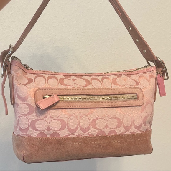 Coach Pink and Tan Shoulder Bag Y2K Vintage - Picture 11 of 13